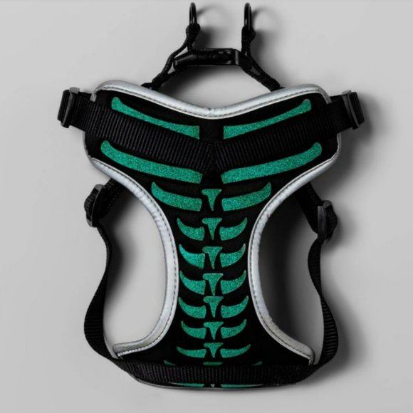 Skeleton Glow-in-the-Dark Reflective Dog Harness Hyde and Eek Punk Costume - Picture 3 of 4
